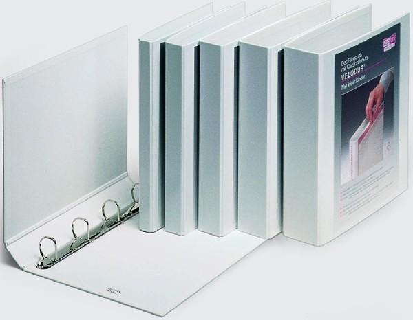 Präsentationsringbuch Velodur A4 4-Ring 40mm Ringdurchmesser weiß