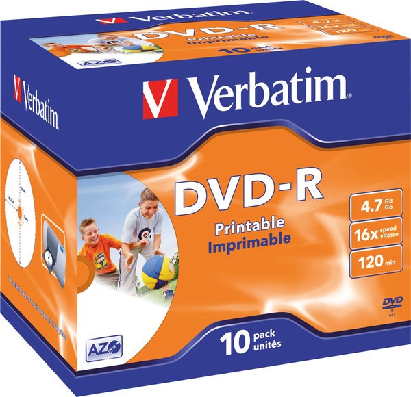 Rohling DVD-R 4,7 GB/120 Min. 16-fach im Jewel case