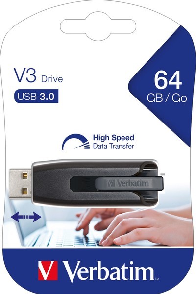 Speicherstick, USB 3.0, 64 GB, V3 grau, Ultra Speed 533x
