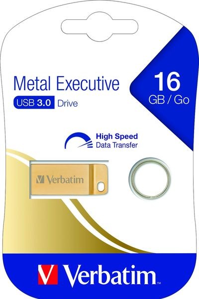 Speicherstick USB 3.0, 16 GB, Metal Executive, gold, 2.5MB/s 17x