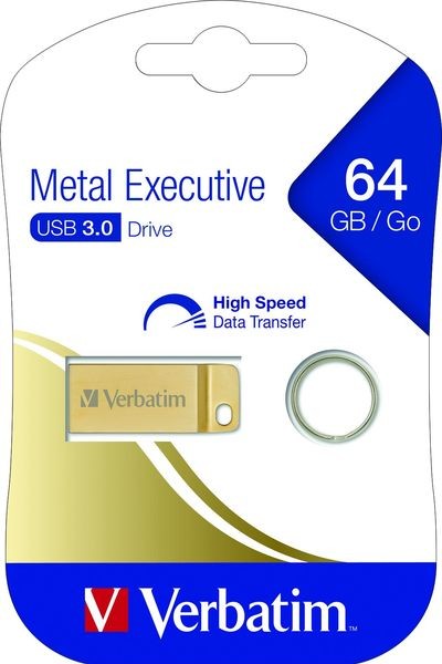 Speicherstick USB 3.0, 64 GB, Metal Executive, gold, 2.5MB/s 17x