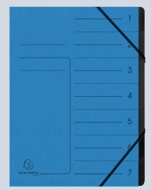 Ordnungsmappe Colorspan 7 Fächer, blau innen schwarz