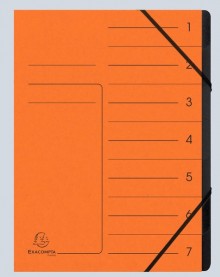 Ordnungsmappe Colorspan 7 Fächer, orange, innen schwarz