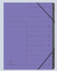 Ordnungsmappe Colorspan 7 Fächer, violett, innen schwarz