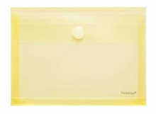 Sichttasche A5, Dehnfalte 30 mm gelb transpatent, Klettverschluss
