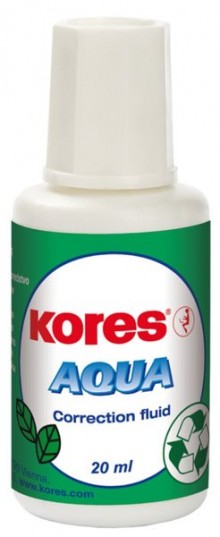 Korrekturflüssigkeit AQUA, weiß, 20ml, Pinselflasche, auf Wasserbasis