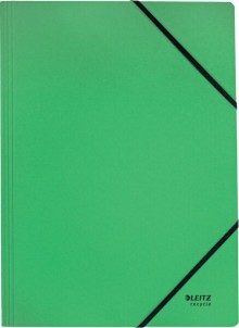 Eckspanner Recycle, DIN A4, aus 433 g/qm Karton, grün, mit Gummizug,