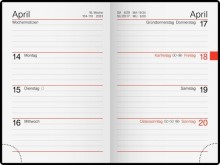 Taschenkalender Industrie I schwarz Leder, 1 Woche/2 Seiten, 7,2x11,2cm