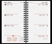 Taschenkalender international, 1 Woche/2 Seiten, grün