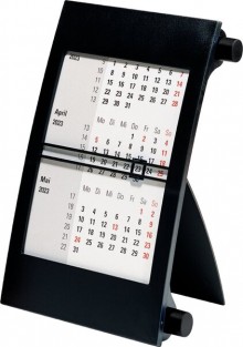 Dreimonats-Tischkalender 2023 11x18,3cm schwarz, 1Seite/3Monate