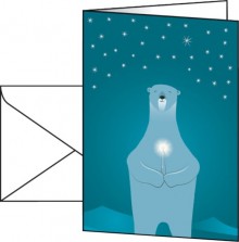 Weihnachts-Karten (inkl. Umschläge) "Polar Bear", Weißkarton matt, 250 g