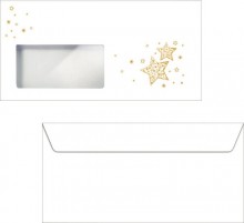 Weihnachts-Umschlag DL, gummiert, 90g/qm, Spezialpapier, Golden Glow,