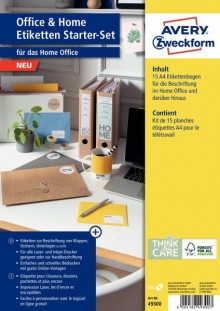 Home Office Etiketten-Set 15 Blatt sortiert in Farbe und Anwendung