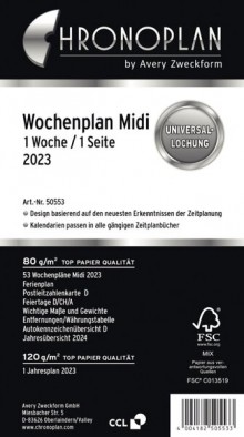 Chronoplan Wochenplan Midi 2023 in Zeilen