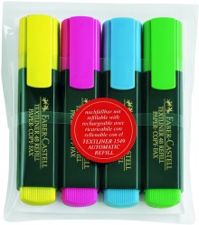Textmarker/Textliner 48 Refill 1-5mm, 4er Etui, farbig sortiert