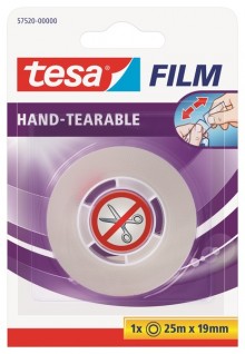 tesafilm transparent, 19mm x 25m, von Hand einreißbar