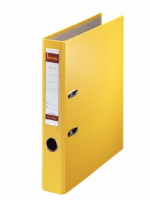 Ordner A4, No.1, 5,2cm,o.Kantenschutz, gelb, Folienkaschiert, Griffloch,