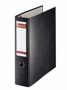 Postschekordner A4, 7,5 cm o.Kanten- schutz, schwarz, 2x A5 quer abheftbar