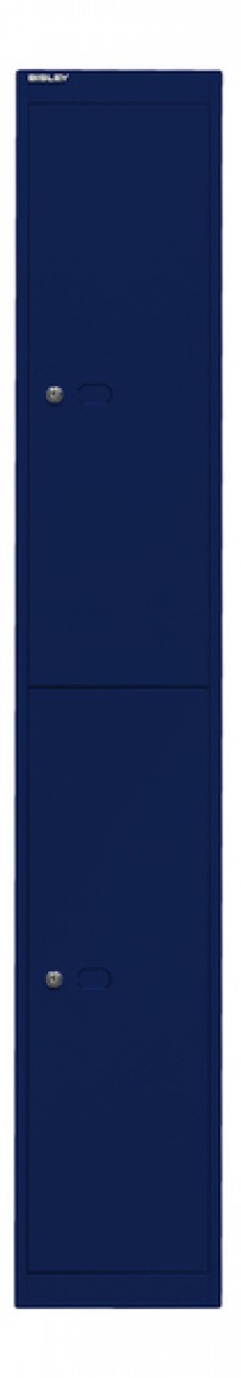 Garderoben-und Schließfachsystem, blau, 2 Fächer mit je einem