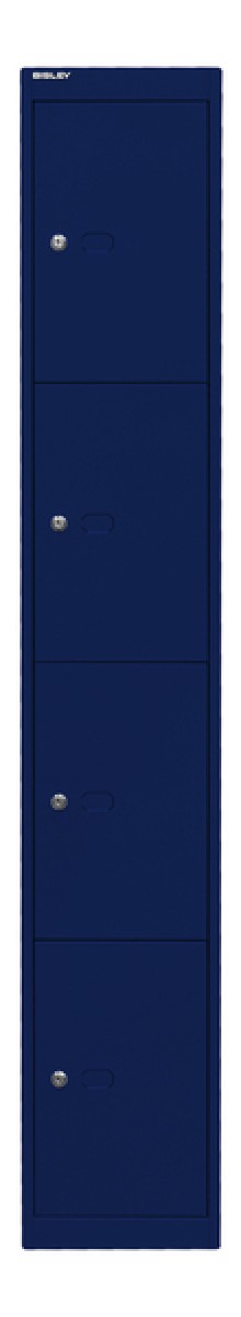 Garderoben- und Schließfachsystem, blau, 4 Fächer