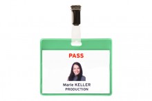 Büroring Besucher-Namensschild grün PVC, für Karten bis max. 69x99mm