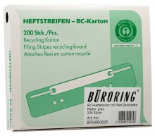 Heftstreifen kurz RC-Recycling mit Metalldeckleiste, grau