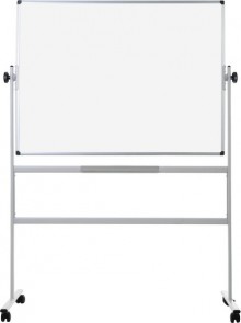 Whiteboard 120 x 90 cm mobil, drehbare Tafel, emalliert