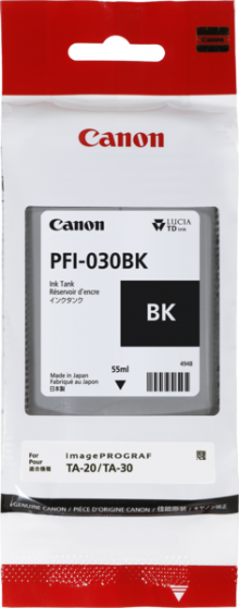 Tinte PFI-030BK, schwarz für IPF TA20 / TA30, Inhalt: 55 ml