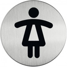 Piktogramm "WC Damen" 83mm Edelstahl zum selbstkleben