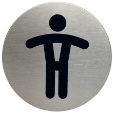 Piktogramm "WC Herren" 83mm Edelstahl zum selbstkleben