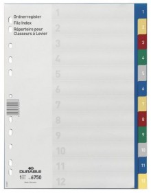 Register A4 mit geprägten, farbigen Taben 1-31, EDV Beschriftbares