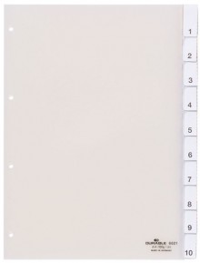 Kunststoff-Register, A4 10-tlg.,transparent