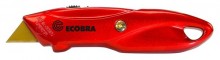 Ecobra Premium-Universalmesser, rot, Trapezklinge, Metallgehäuse,