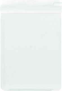 Schreibplatte A4 mit Anschlagkante links unten, weiß, breite Klemme