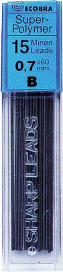 Ecobra Feinminen 0,7mm, B, schwarz passend für alle Druckbleistifte