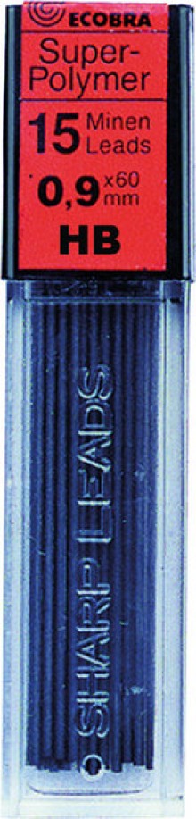 Ecobra Feinminen 0,9mm, HB, schwarz passend für alle Druckbleistifte