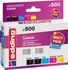Edding Tinte 500 Canon PGI-520 /CLI-521BK/C/M/Y Multipack 5