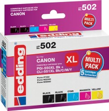Edding Tinte 502 Canon PGI-550XL /CLI-551XLBK/C/M/Y Multipack 5