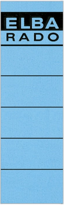 Rückenschild kurz/breit blau 59x190mm