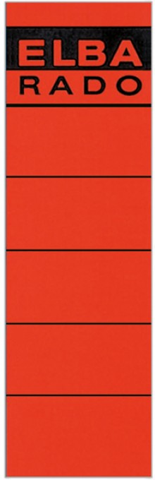 Rückenschild kurz/breit rot 59x190mm