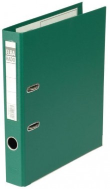 Ordner Rado-Plast A4 RB 50mm grün aus PVC, Sichttasche am Rücken