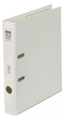 Ordner Rado-Plast A4 RB 50mm weiß aus PVC, Sichttasche am Rücken