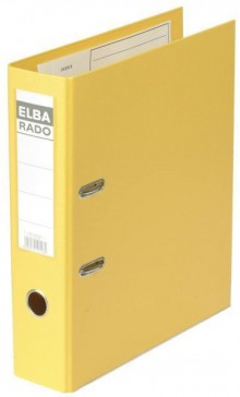 Ordner Rado-Plast A4 RB 80mm gelb aus PVC, Sichttasche am Rücken