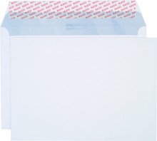 Briefumschlag hochweiss mit grauem Innendruck, B4, 120 g, Haftklebung.