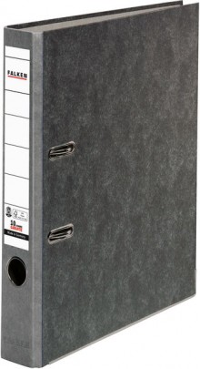 Ordner Wolkenmarmor A4 50mm grau, farbiger Rücken, Recycling