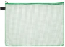 Kleinkrambeutel A4 transparent grün mit farbigem Reißverschluss