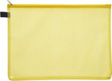 Kleinkrambeutel A4 transparent gelb mit farbigem Reißverschluss