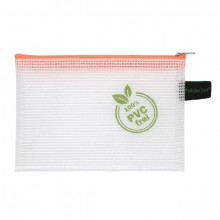 Kleinkrambeutel A6 transparent orange Textil-Reissverschluss, PVC-frei