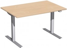 Schreibtisch Elektro-Hubtisch Flex B1200xT800xH650-1250mm, Buche/silber
