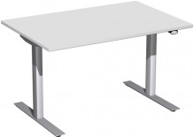 Schreibtisch Elektro-Hubtisch Flex B1200xT800xH650-1250mm, weiß/silber